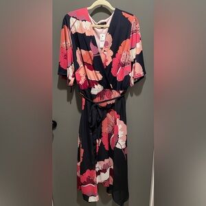 Lane Bryant Pink and Black Floral Dress